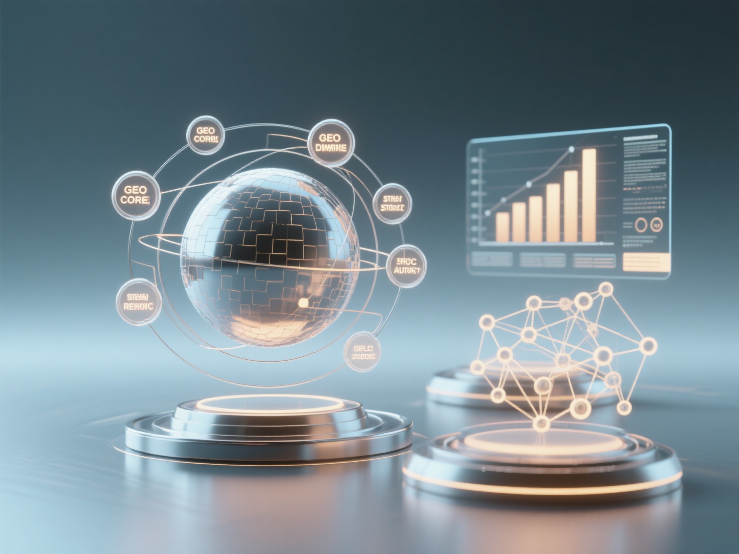 What core dimensions and visualization methods should be included when designing a GEO monitoring report?
