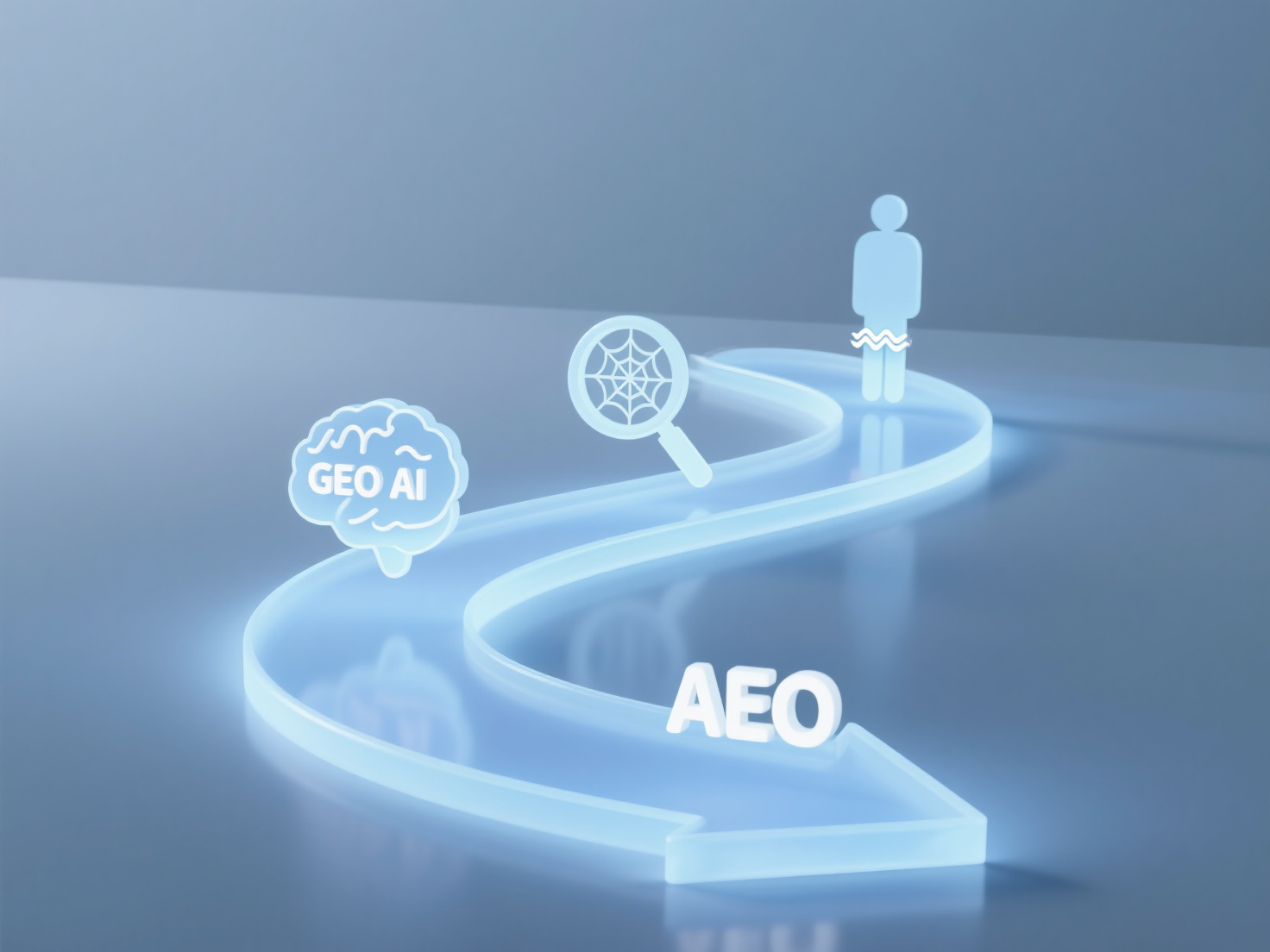 What roles do GEO, SEO, and AEO each play in the user's search journey?